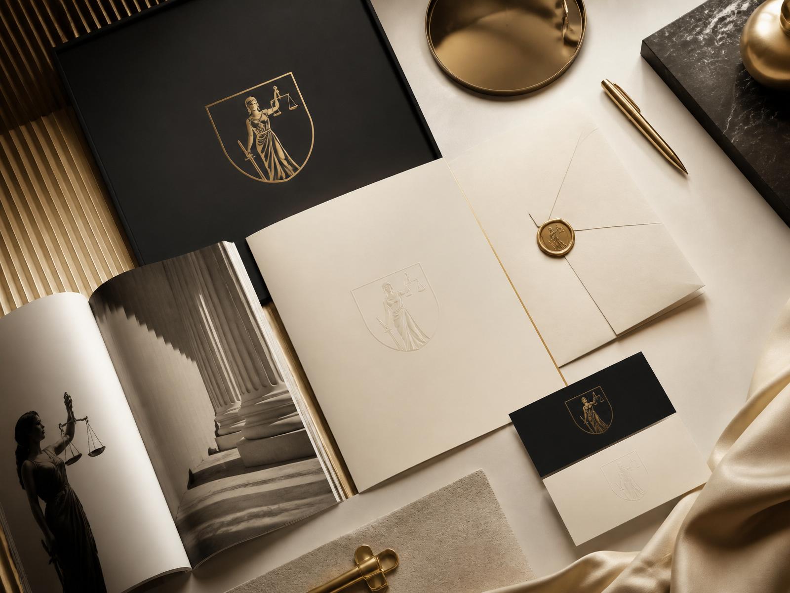 Premium personal injury law firm brand identity system by Rae Advertising
